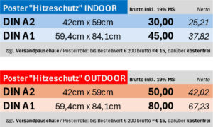Übersicht Preise Hitzeschutz